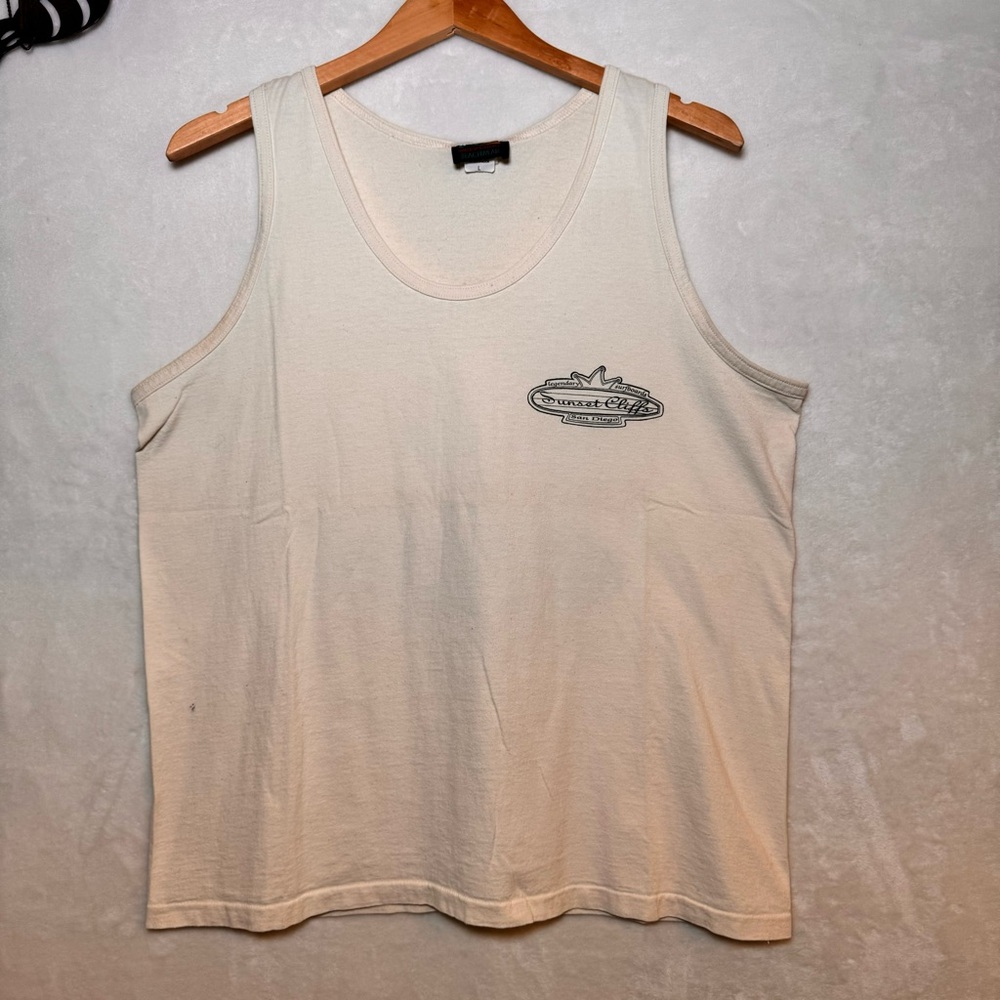 Weekends Beachwear Vtg Tank Shirt L 90s Surfing Ocean Sunset Cliffs San Diego